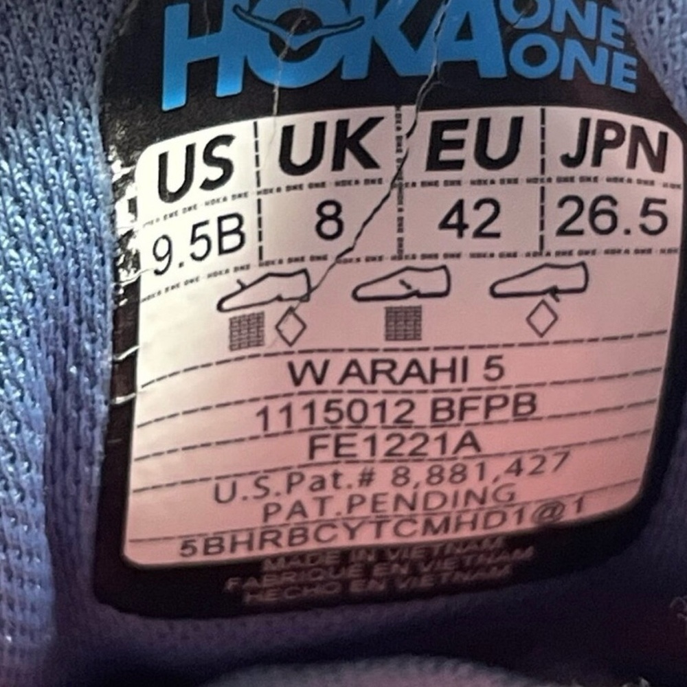 HOKA One One Arahi 5 Womens Size
9.5 B Blue Running - Picture 7 of 7
